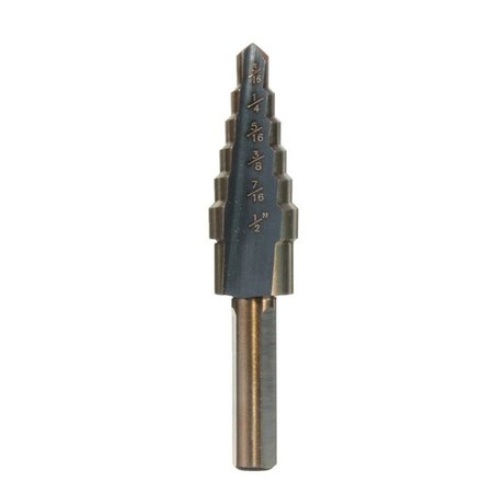 HHIP 3/16-1/2" High Speed Steel Step Drill With 6 Steps 5000-0014